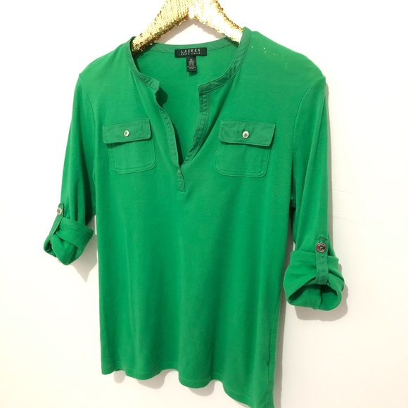 Ralph Lauren Tops - RALPH LAUREN WOMEN GREEN TOPS SIZE MEDIUM
